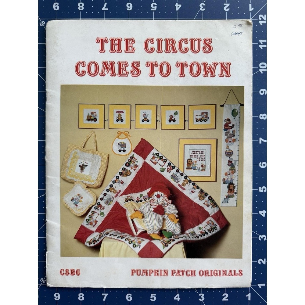The Circus Comes To Town Embroidery, Cross Stitch & Clown Soft Doll Pattern Book